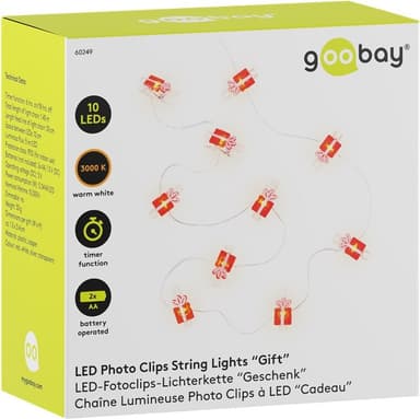 Goobay 10 LED fotoklipp lysstreng ""Gave""