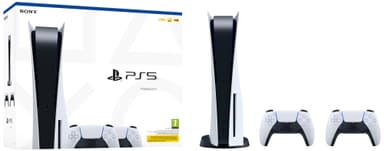 PlayStation 5 + 2x DualSense kontroller-pakke