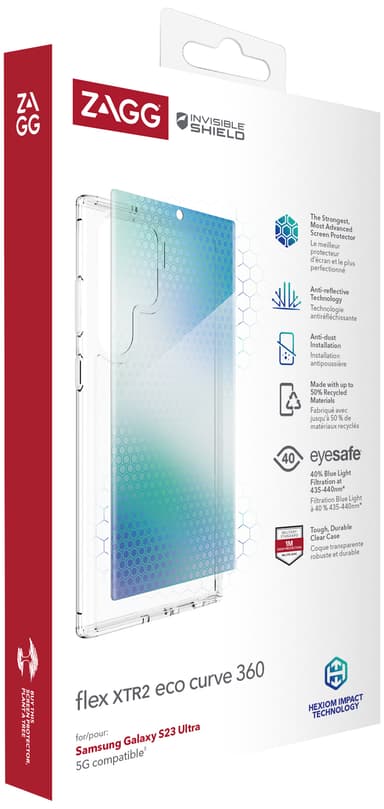 Zagg Flex Curve XTR2 Eco 360 Samsung S23 Ultra deksel og skjermpakke