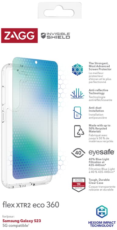 Zagg Flex XTR2 Eco 360 Samsung S23 deksel og skjermpakke