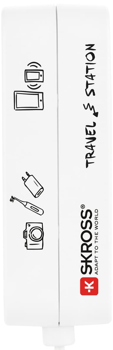 SKross USB reisestasjon strømadapter 1500600 (hvit)
