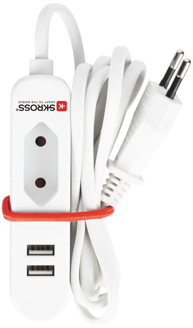 SKross USB reisestasjon strømadapter 1500600 (hvit)