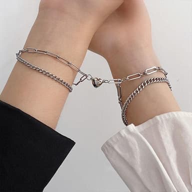 Magnet Love Armbånd 2-Pak Sølv