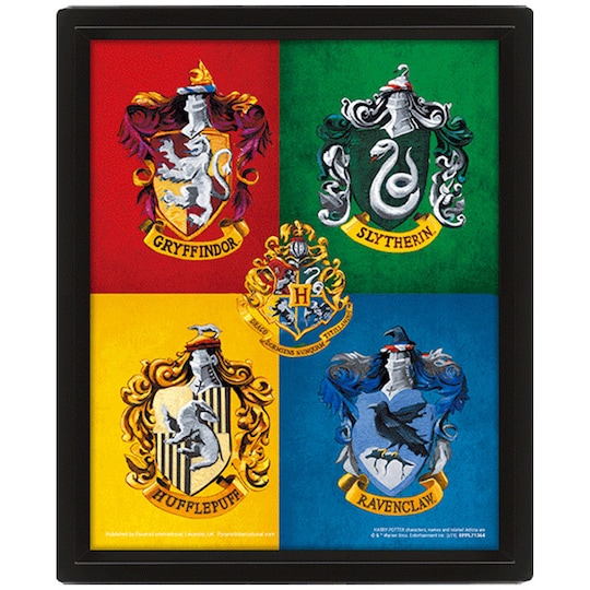 Harry Potter 3D veggkunst (Colorful Crests)