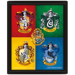 Harry Potter 3D veggkunst (Colorful Crests)