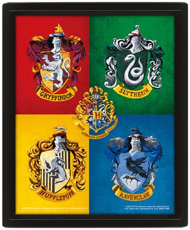 Harry Potter 3D veggkunst (Colorful Crests)