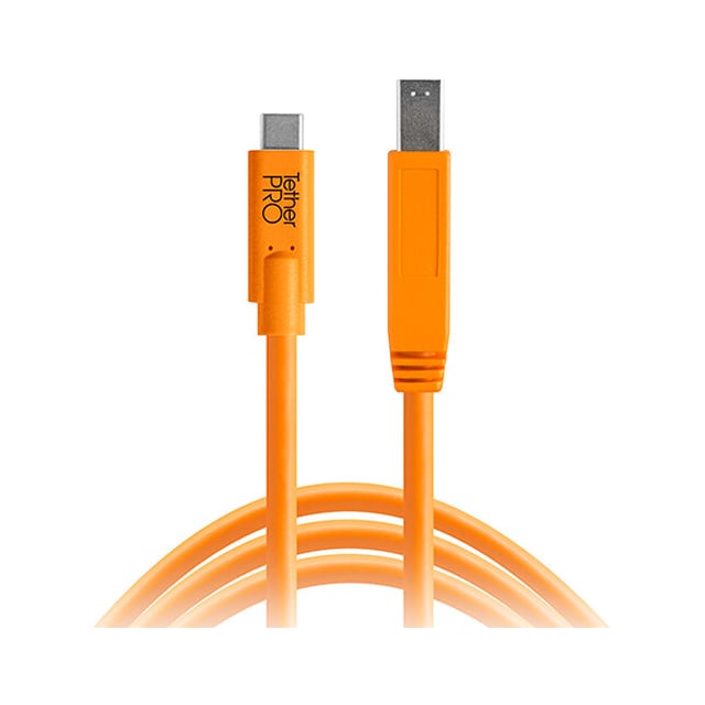 TetherPro USB-C Male B 4.6m Orange