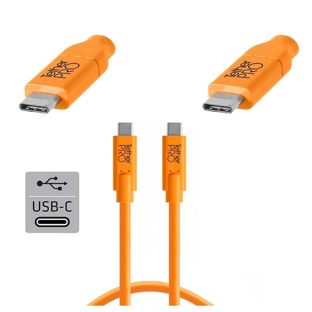 TetherPro USB-C til USB-C 3m Orange