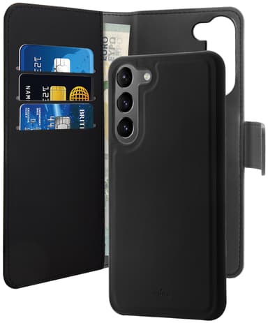 Puro Samsung Galaxy S23 2-i-1 lommebokdeksel (sort)