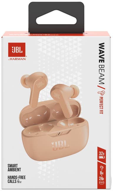 JBL Wave Beam helt trådløse in-ear hodetelefoner (beige)