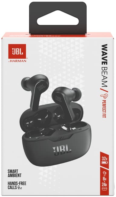 JBL Wave Beam helt trådløse in-ear hodetelefoner (sort)