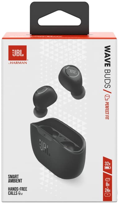 JBL Wave Bud helt trådløse in-ear hodetelefoner (sort)