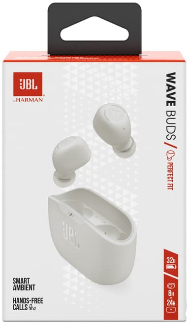 JBL Wave Bud helt trådløse in-ear hodetelefoner (hvit)