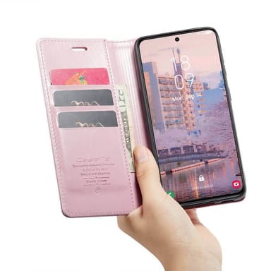 CaseMe Lommebok 3-kort Samsung Galaxy S23 Plus - Lyserosa
