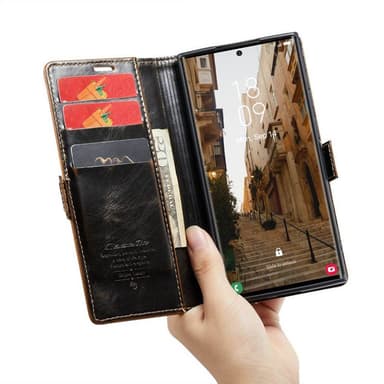 CaseMe Lommebok 3-kort Samsung Galaxy S23 Ultra - Brun