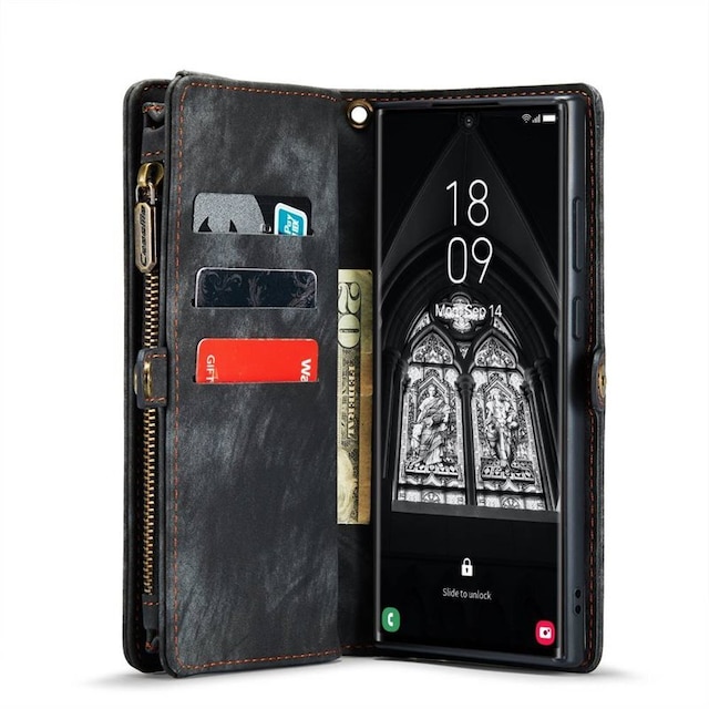 Multi Wallet CaseMe 11-kort Samsung Galaxy S23 Ultra - Sort/Grå