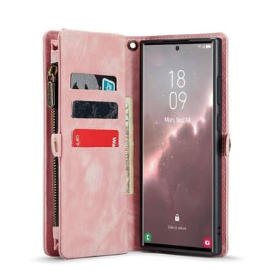 Multi Wallet CaseMe 11-kort Samsung Galaxy S23 Ultra - Rosa
