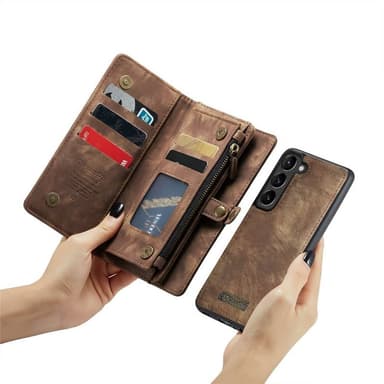 Multi Wallet CaseMe 11-kort Samsung Galaxy S23 Plus - Brun
