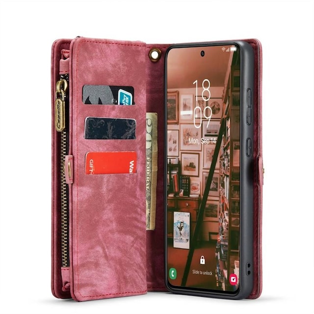 Multi Wallet CaseMe 11-kort Samsung Galaxy S23 - Rød