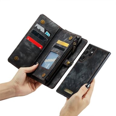 Multi Wallet CaseMe 11-kort Samsung Galaxy S23 Ultra - Sort/Grå