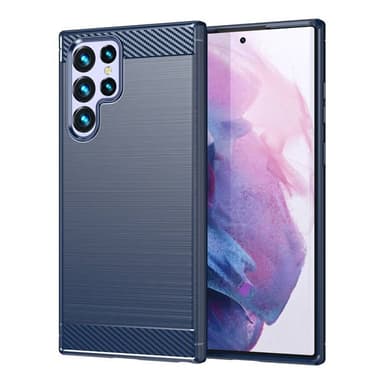 Børstet silikondeksel Samsung Galaxy S23 Ultra - Blå