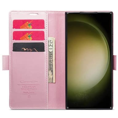 CaseMe Lommebok 3-kort Samsung Galaxy S23 Ultra - Lyserosa