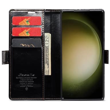 CaseMe Lommebok 3-kort Samsung Galaxy S23 Ultra - Sort