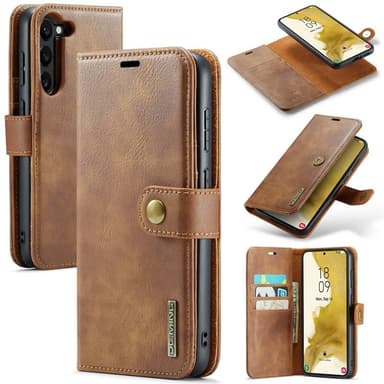 Mobil lommebok DG-Ming 2i1 Samsung Galaxy S23 - Brun