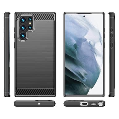 Børstet silikondeksel Samsung Galaxy S23 Ultra - Sort