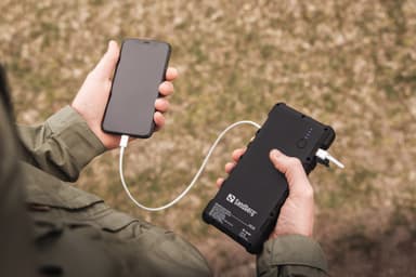 24 000 mAh utendørs solenergibank, svart