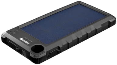 10.000 mAh Utendørs Solar PowerBank, Svart