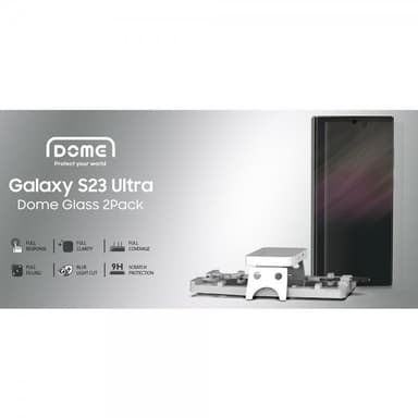 Whitestone Dome Samsung Galaxy S23 Ultra Skjermbeskytter Dome Glass 2-pakning