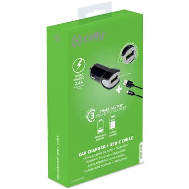 Celly Billader + USB-C kabel 2.4A 12W