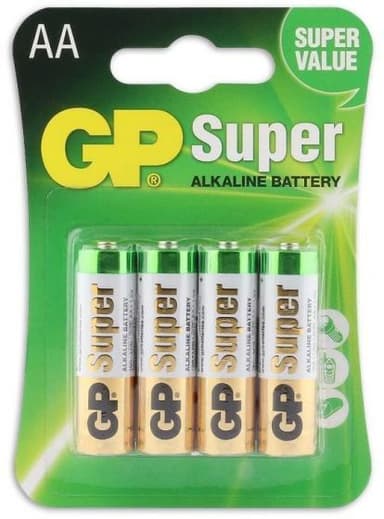 batterier Super AA alkalisk per 4 stk