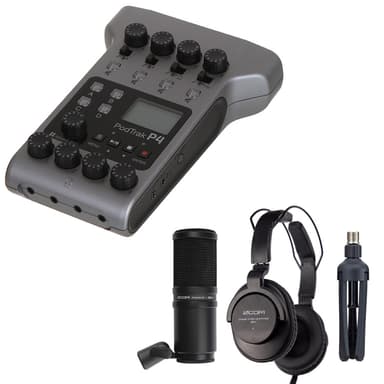 Zoom PodTrak P4  Zoom ZDM-1 Podcast Mic
