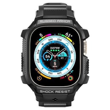 Spigen Apple Watch Ultra Deksel Armbånd Rugged Armor Pro Svart