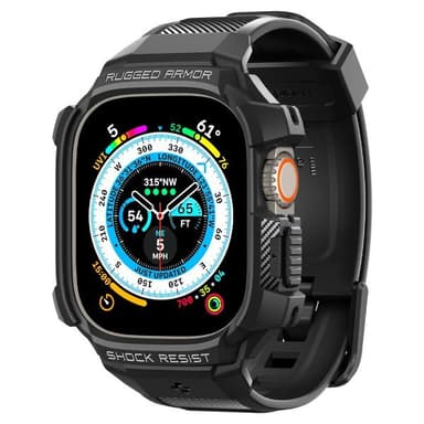Spigen Apple Watch Ultra Deksel Armbånd Rugged Armor Pro Svart