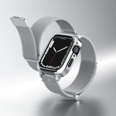 Spigen Apple Watch 40mm Armbånd Metal Fit Pro Sølv