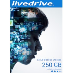 Livedrive Cloud Backup Storage 250GB - 3 Mobile Devices - 1 Year - iOS