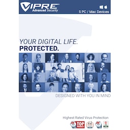 VIPRE Advanced Security - 5 Device - 1 Year - PC Windows,Mac OSX