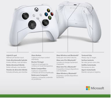 Microsoft Xbox trådløs kontroller (robothvit)