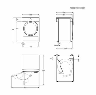 AEG tørketrommel Lavatherm 6000 series T6DBM720G 7kg - brukt