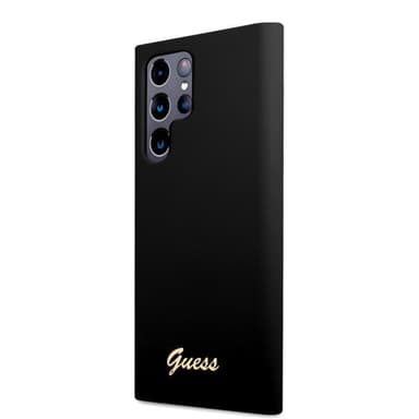 Guess Samsung Galaxy S23 Ultra Deksel Liquid Silicone Metal Logo Svart