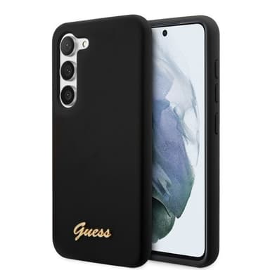Guess Samsung Galaxy S23 Deksel Liquid Silicone Metal Logo Svart
