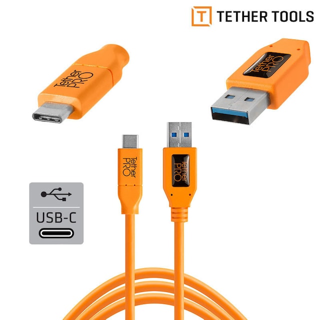 TetherPro USB-C til USB 3.0 4.6 m Orange