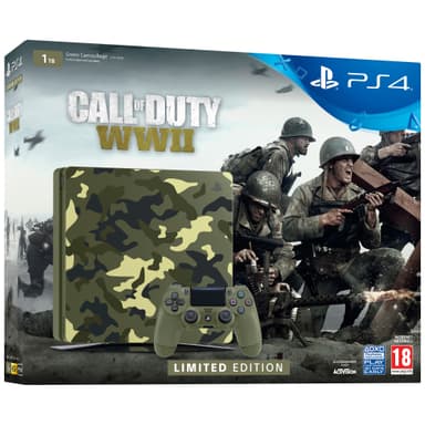 PlayStation 4 Slim 1 TB + COD WWII-pakke Camouflage LE