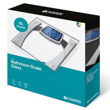 Champion Personvekt XL Display Glass PV210 Sølv/Sort