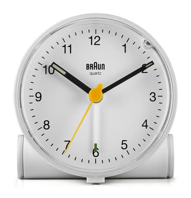 Braun rund vekkerklokke hvit BC01W