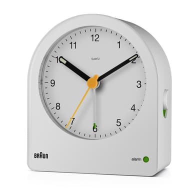 Braun vekkerklokke med snooze og baklys hvit BC22W