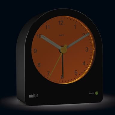Braun vekkerklokke med snooze og baklys sort BC22B